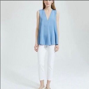 Theory v neck stretch silk top